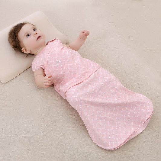 Baby Sleeping Bag Swaddling Anti-shock Pink Baby Quilt Suitable for All Seasons Inverted Zipper Design