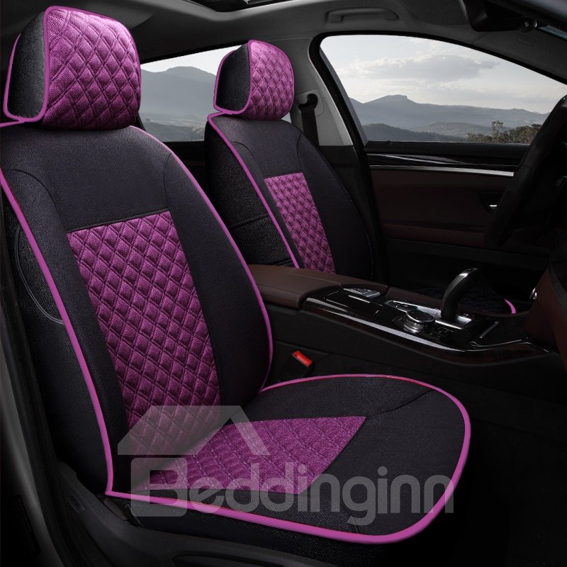 Serie Casual Rejillas de Diamantes clásicas Fundas de Asiento de automóvil de Ajuste Personalizado Suaves y cómodas Antideslizante Resistente al Desgaste Resistente a la Suciedad Duradero y Transpirable 