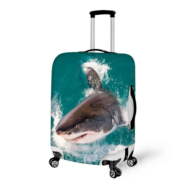 Funda para equipaje pintada en 3D con patrón de tiburón fresco 