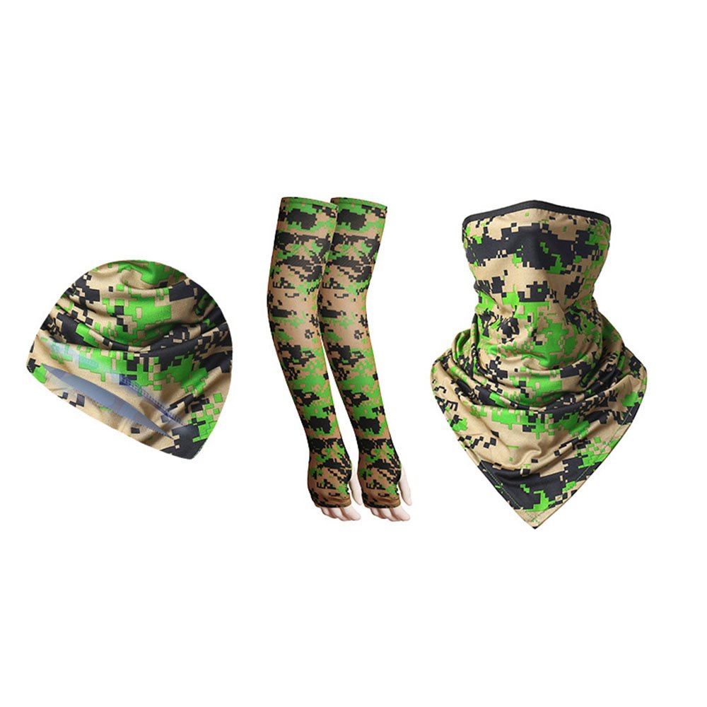 3 unids/set de bandana con bucles para las orejas, funda para el brazo y gorro con forro para casco para hombres y mujeres, motocicleta, ciclismo, deportes al aire libre 