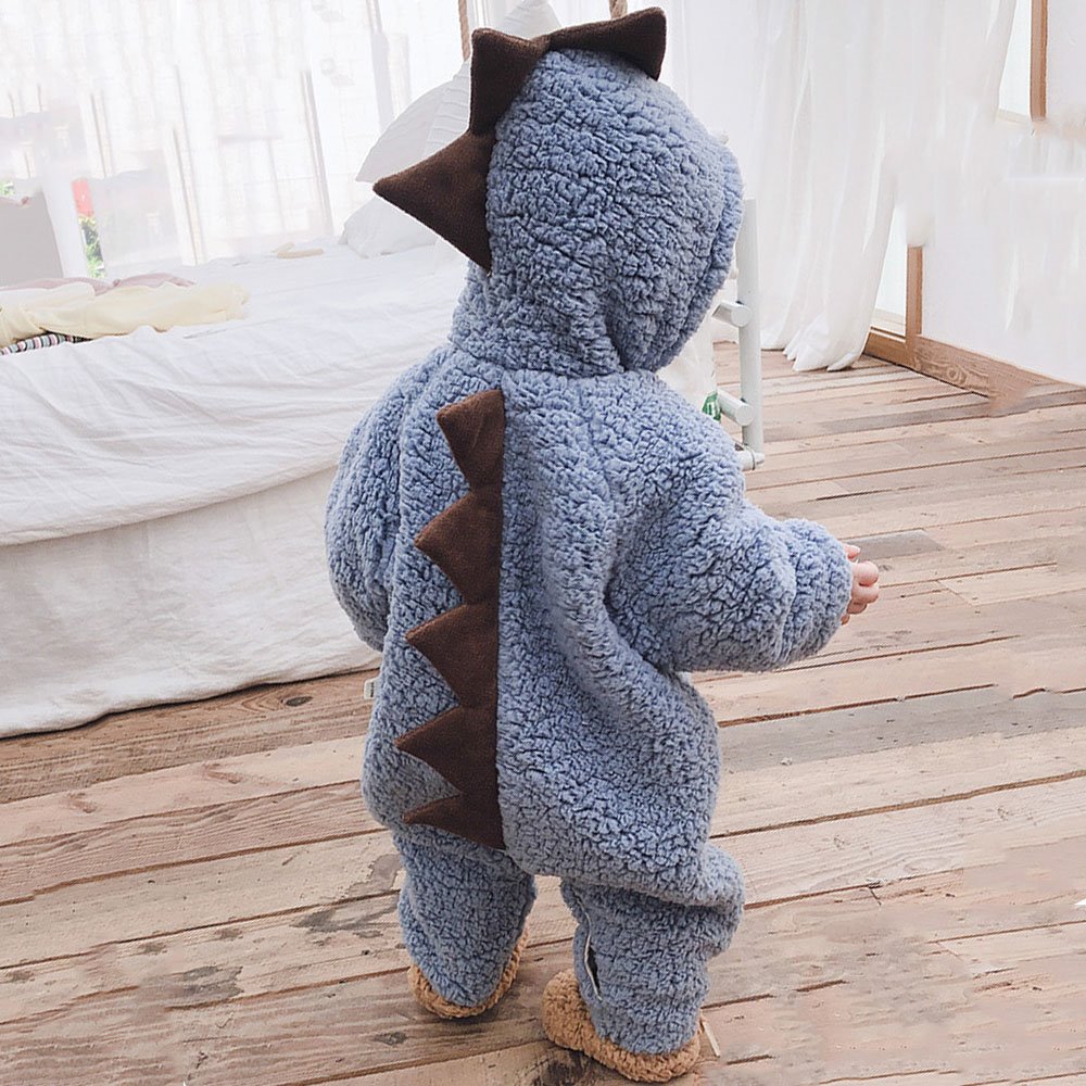 Infant Noah Ark Collection Oatmeal Bear Jumpsuit Costume Kids Baby suit Warm Fleece Jumpsuit Cartoon Bear Hooded Romper Footie Pajamas