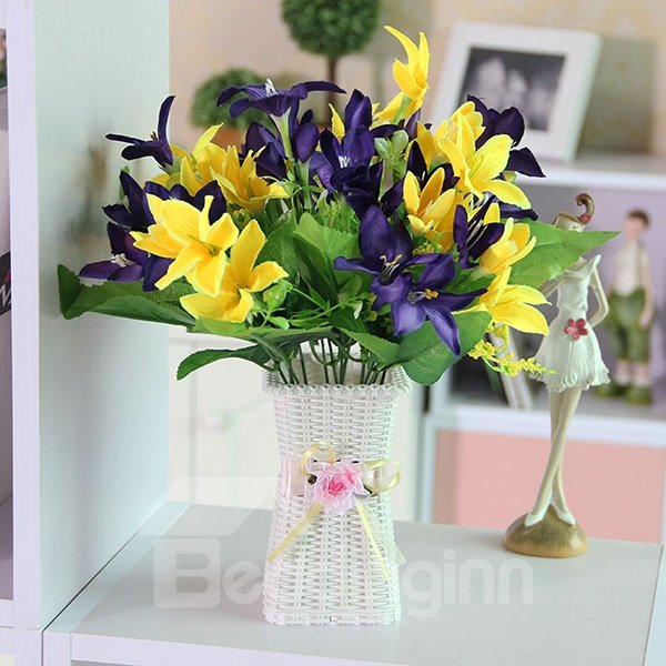 Maravillosas flores artificiales Conjuntos de flores de lirio multicolores