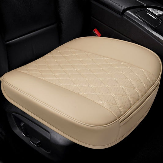 Funda para cojín de asiento delantero de coche, envoltura de borde, 2 uds., con cuero PU