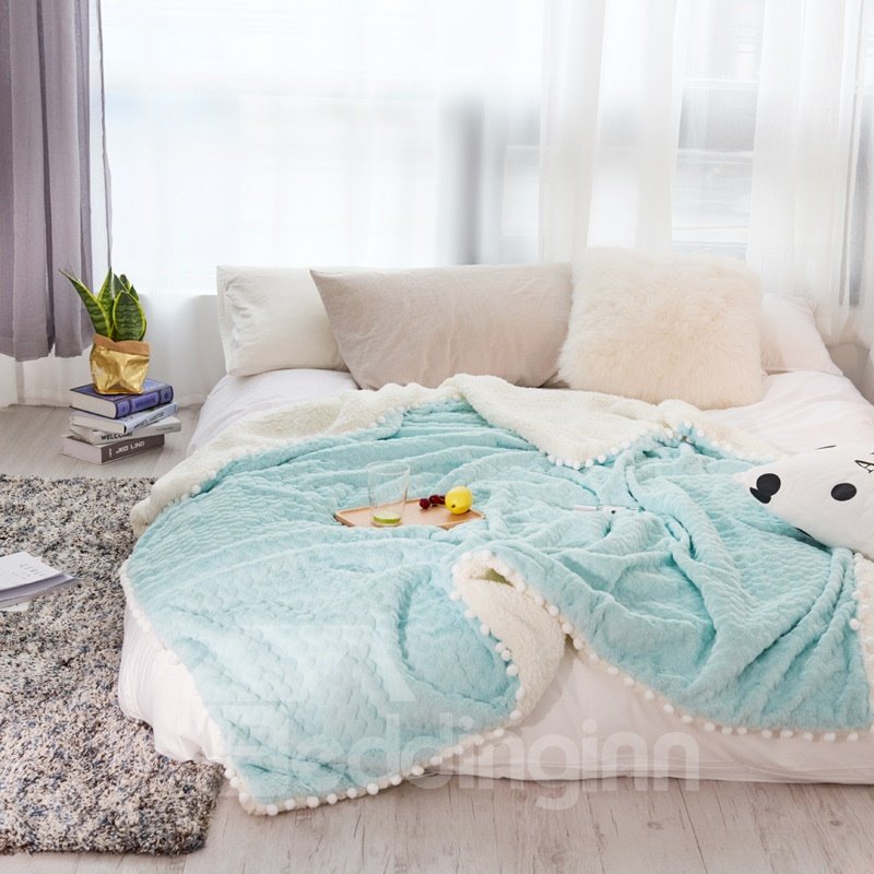 Double-Sided Super Soft Luxurious Plush Pure Color Blanket