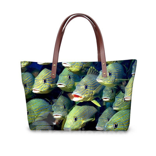 Fish Stranger Look, wasserdicht, 3D-gedruckt, für Damen und Mädchen, Schultertaschen