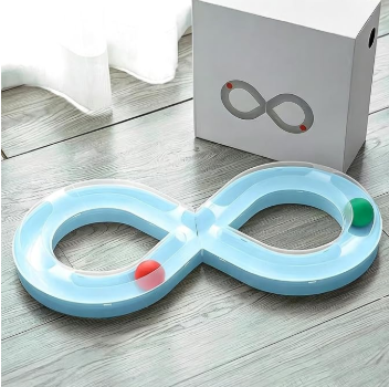 Cat Track Toy Figure-8 Shaped Interactive Enrichment Activity with Ball