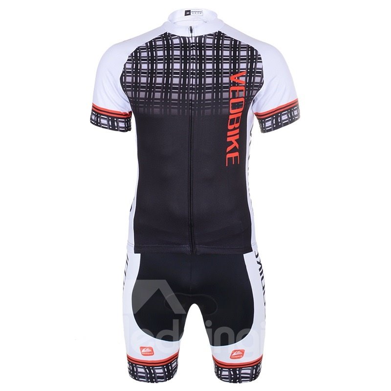 Black Mesh 3D Padded Pants Short Sleeve Men's Cycling Jersey