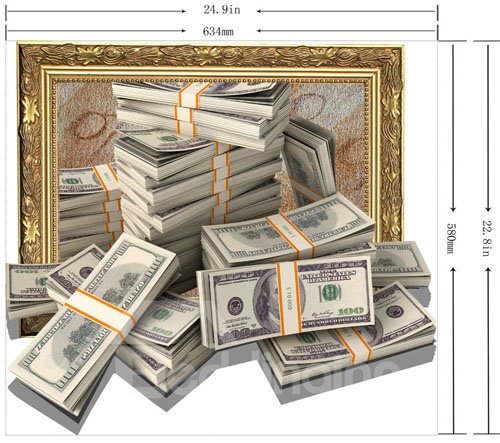 Creative and Simple Style 3D Money Design Wall Sticker