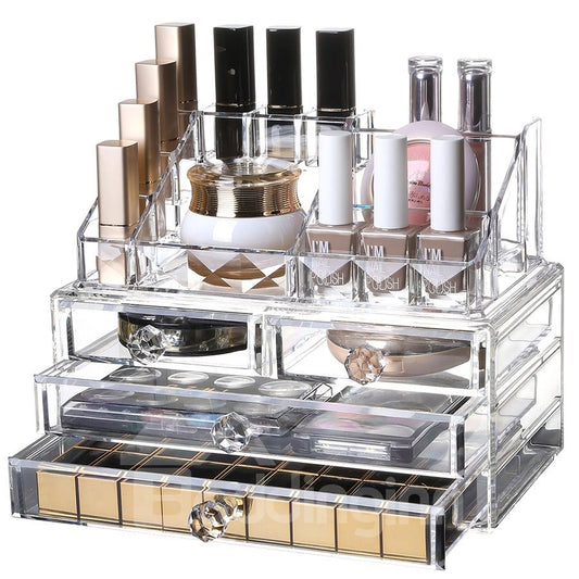 caja de almacenamiento cosmética material de acrílico favorable al medio ambiente sellada de los 23.9*15.5*18.8cm