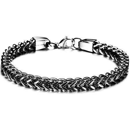 Pulsera de escamas de acero y titanio a la moda para hombre