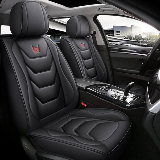 5 Seats Seat Covers Full Coverage Soft Wear Resistant Durable Skin Friendly Man Made Leather Airbag Compatible Universal Fit Seat Covers for Sedan SUV Truck