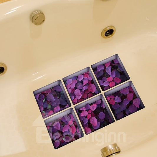 3D-Badewannenaufkleber mit Blumenmuster
