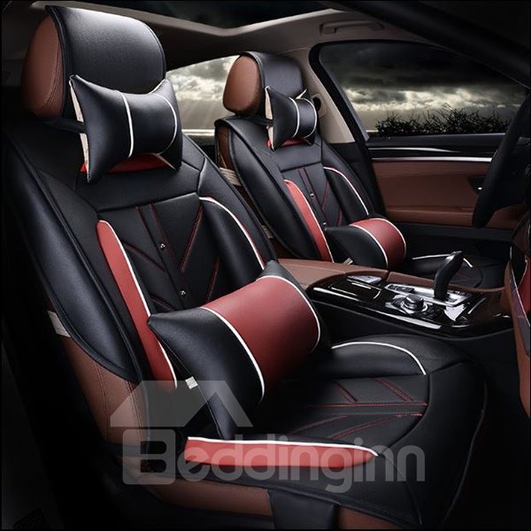 Car Seat Covers Full Set Waterproof Faux Leather Cushion Auto Interior Accessories Universal Fit for Most Cars SUV Pick-up Truck