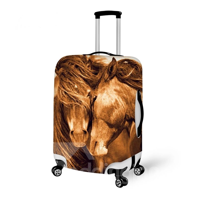 Horse Couple Pattern 3D Painted Luggage Cover