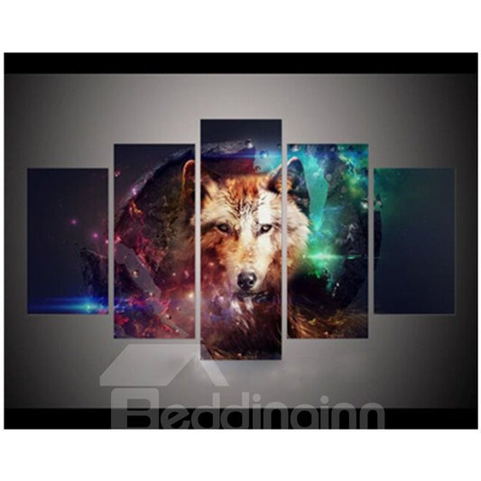 Fox Hanging 5-Piece Canvas Eco-friendly and Waterproof Non-framed Prints