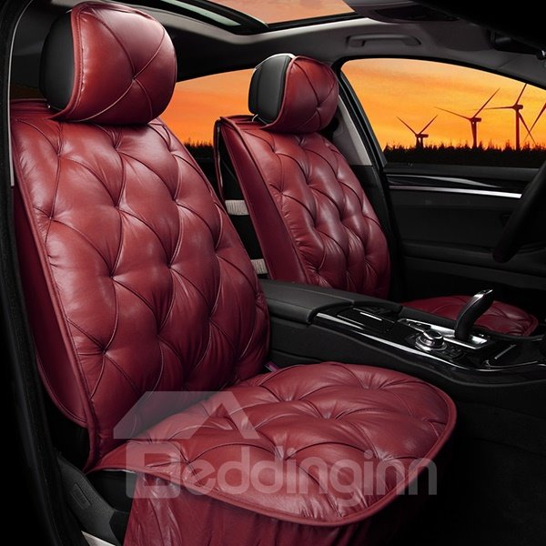 Luxury Car Protectors Faux Leatherette Automotive Vehicle Cushion Cover for Cars SUV Pick-up Truck Universal Fit Set Auto Interior Accessories