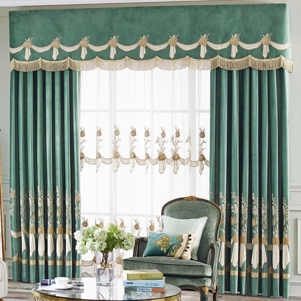 European Embroidery Sheer Curtains Floral Sheer for Living Room Bedroom Decoration Custom 2 Panels Breathable Voile Drapes No Pilling No Fading No off-lining Polyester