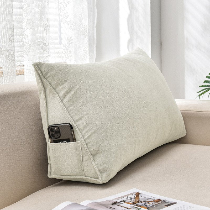 Modernes Keilkissen für den Rücken, einfarbiges Kissen mit Tasche für Sofa, Bett, Büro, langlebig, hautfreundlich, ganzjährig