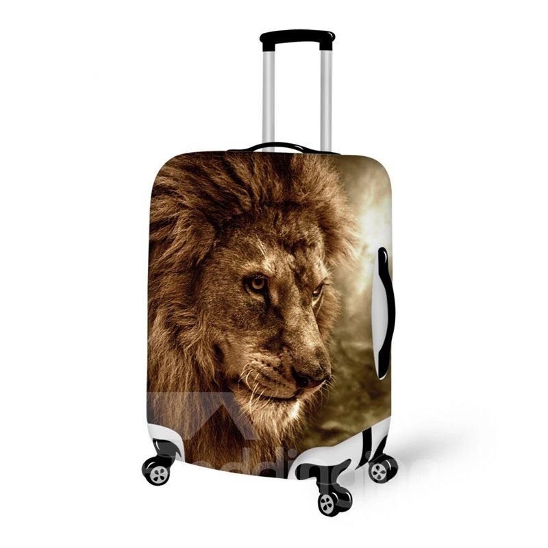 Funda para equipaje pintada en 3D con diseño de cara de león 