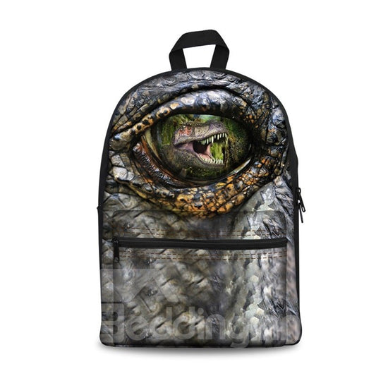 Waschbarer, leichter Schul- und Outdoor-Rucksack mit Dinosaurier-3D-Augen