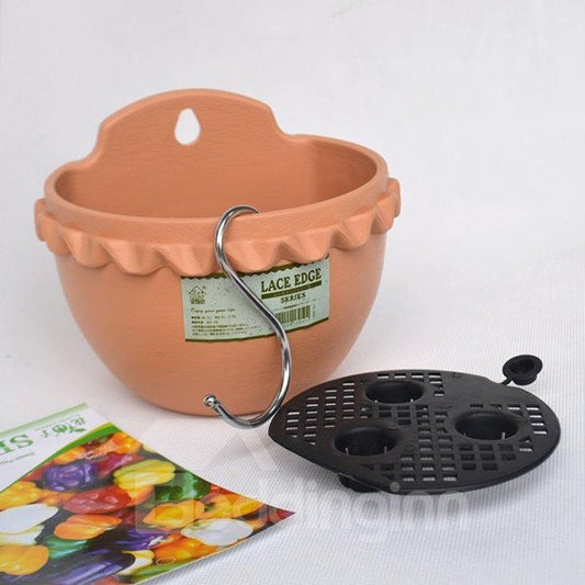 Maceta colgante con borde de encaje de resina creativa