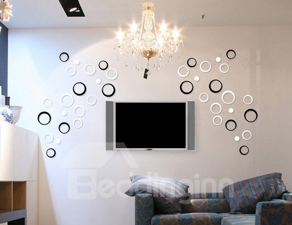 3D-Dekorationen, Polka-Ring-Hintergrund, Wandaufkleber, abnehmbare Heimdekoration 