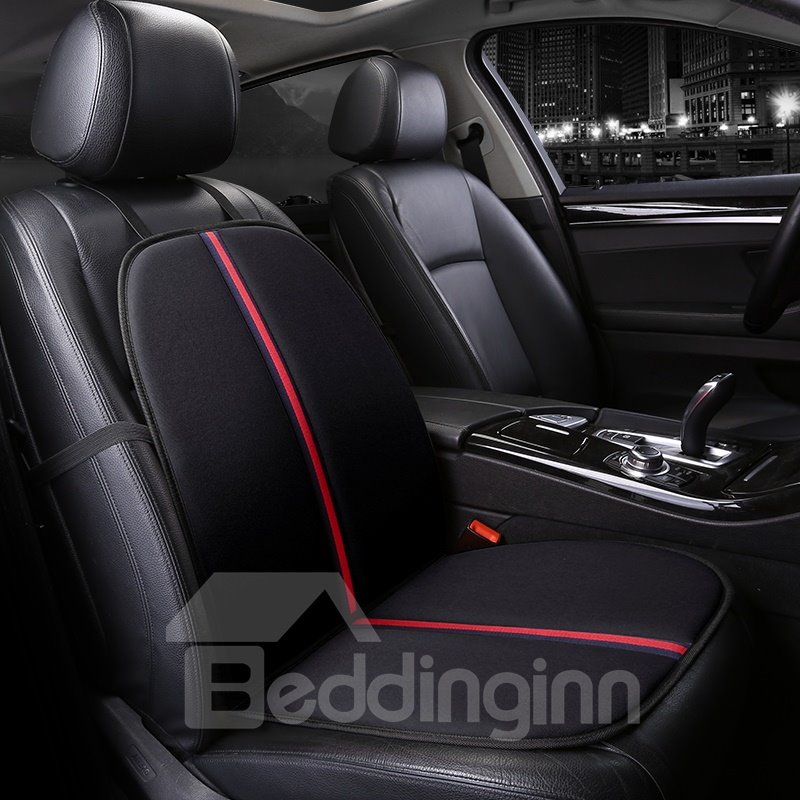 Funda de asiento de coche de un solo asiento delantero con diseño fresco de lino con patrón de rayas 