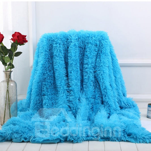 Sky Blue Princess Style Super Soft and Fluffy Throw Blanket