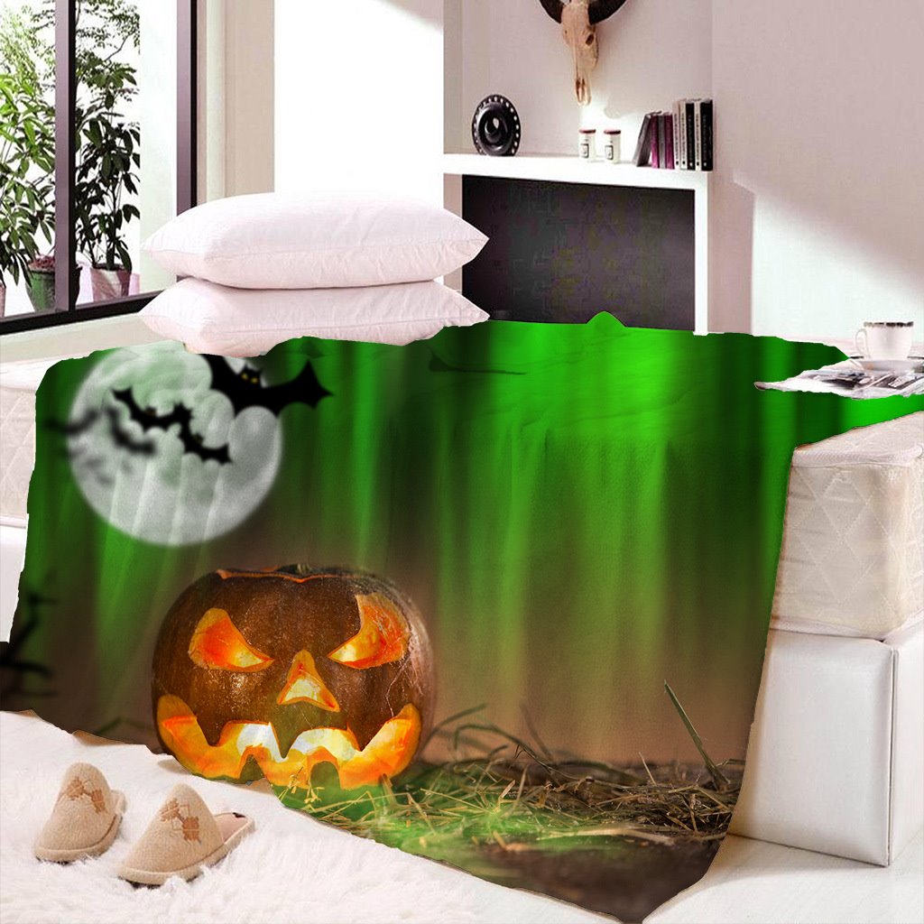 3D-Druck Halloween kreative Decke Schädel Kürbis Flanelldecken Klimaanlage Nickerchen Fleecedecken 