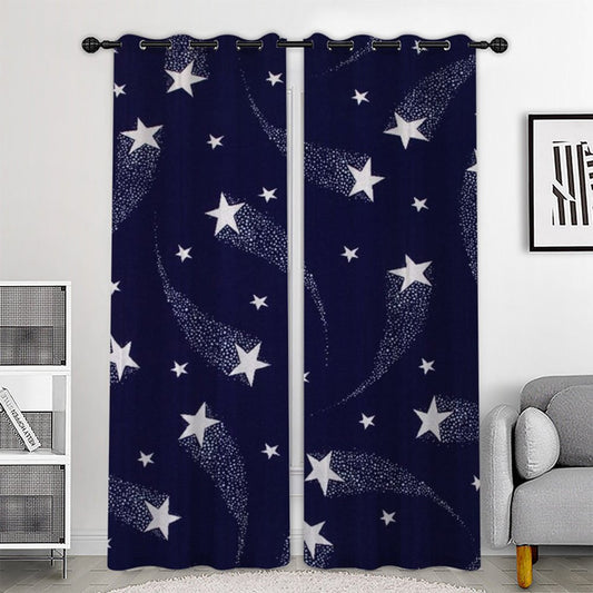 3D Printed Galaxy Blackout Scenery Curtains Custom 2 Panels Drapes for Living Room Bedroom No Pilling No Fading No off-lining Polyester