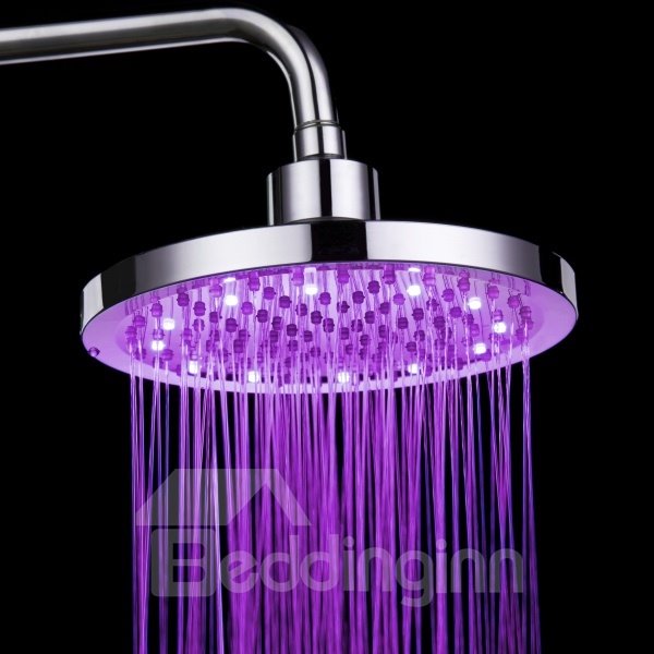 Circular LED Colors Changing by Temperature Shower Head Faucet