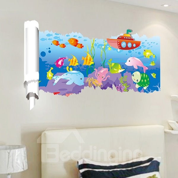 Nueva llegada peces 3D etiqueta de la pared para la decoración de la habitación