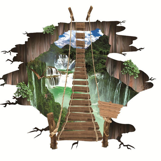 Wasserfall 3D-Bodenaufkleber, wasserfest, selbstklebend, Wandaufkleber 