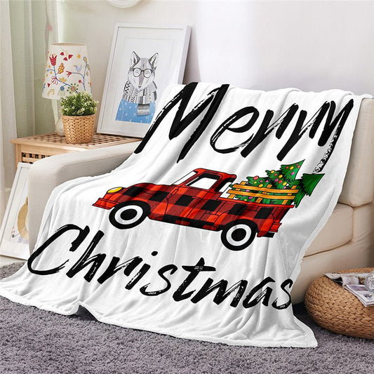 Manta navideña 3D, manta de lana Coral para oficina, sofá, dormitorio, manta para mantener el calor en invierno, poliéster, regalo de Año Nuevo