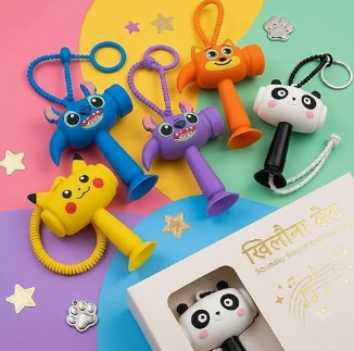 RAJMAAN Mini Hammer Shaker Toy Keychain for Kids Adults & Stress Relief School College Hand Bag Hanger Pendant Ages 3+