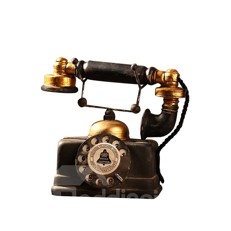 Old Telephone Model Industrial Style Window Display Desk Home Shop Decoration Craft