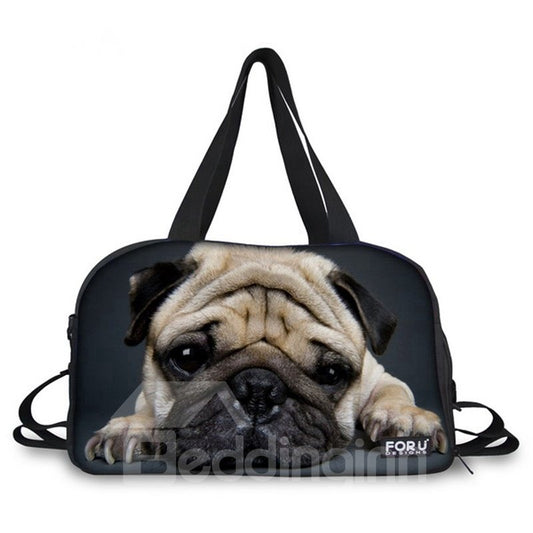 Bolsa de viaje pintada en 3D con bonito patrón Shar Pei