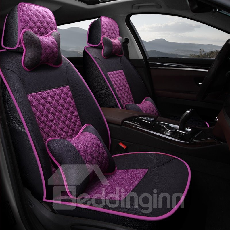 Casual Style Diamond Patterns Soft And Comfy Custom Fit Car Seat Covers