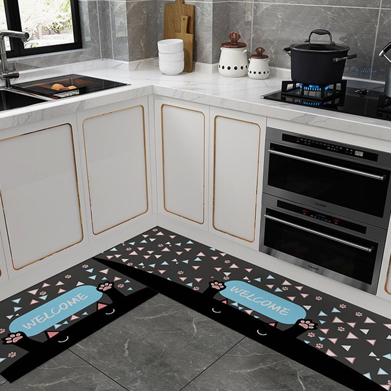 Soft Cartoon Skid Resistance Kitchen Mat Carpets Super Water Absorption Non-slip PVC Material