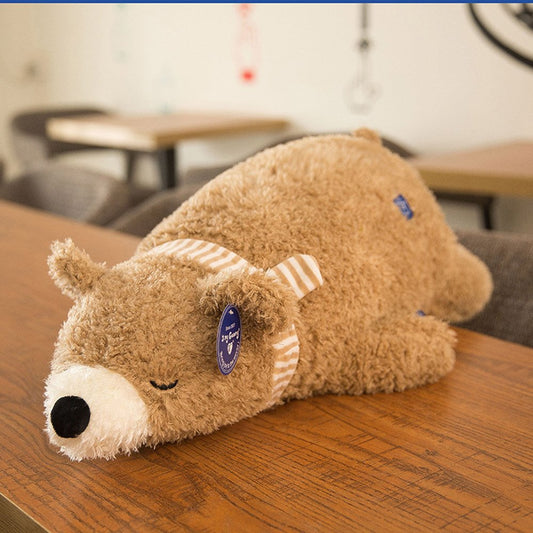 Creative Plush Polar Bear Long Hair Soft Doll Cartoon Bear Pillow Large Size Rag Doll Ivory Brown 55/75/105cm