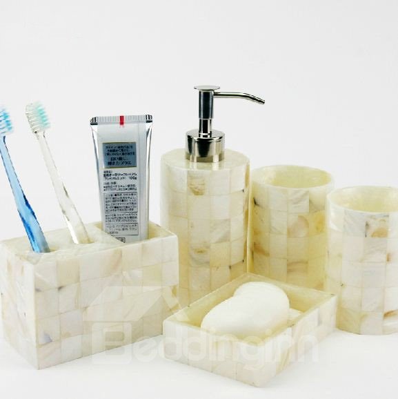 Accesorio de baño de resina ecológico con diseño de concha elegante de alta calidad