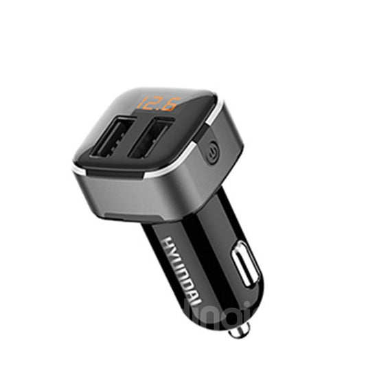 Doppeltes USB-Telefonladegerät aus Aluminiumlegierung mit Schalter und Spannungsanzeige