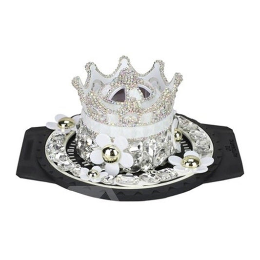 Rhinestone Crown Style Car Perfume Seat With Fine Anti-Slip Mat Beautiful Car Decor ( The Perfume Holder Does Not Contain Perfume )