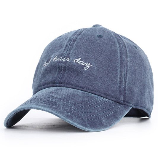 Gorra de béisbol con bordado de Bad Hair Day, unisex, lavada, 100% algodón, protección solar de verano 