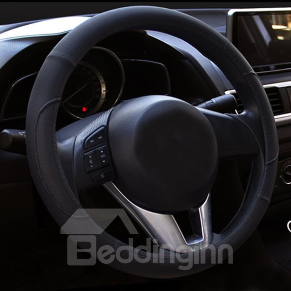 Strapazierfähige und solide Textur, Ledermaterial, Auto-Lenkradbezug, geeignet für die meisten runden Lenkräder 