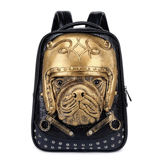 Bolso pintado punky del remache del perrito 3D para los bolsos de hombro impermeables de la PU de los hombres y de las mujeres 
