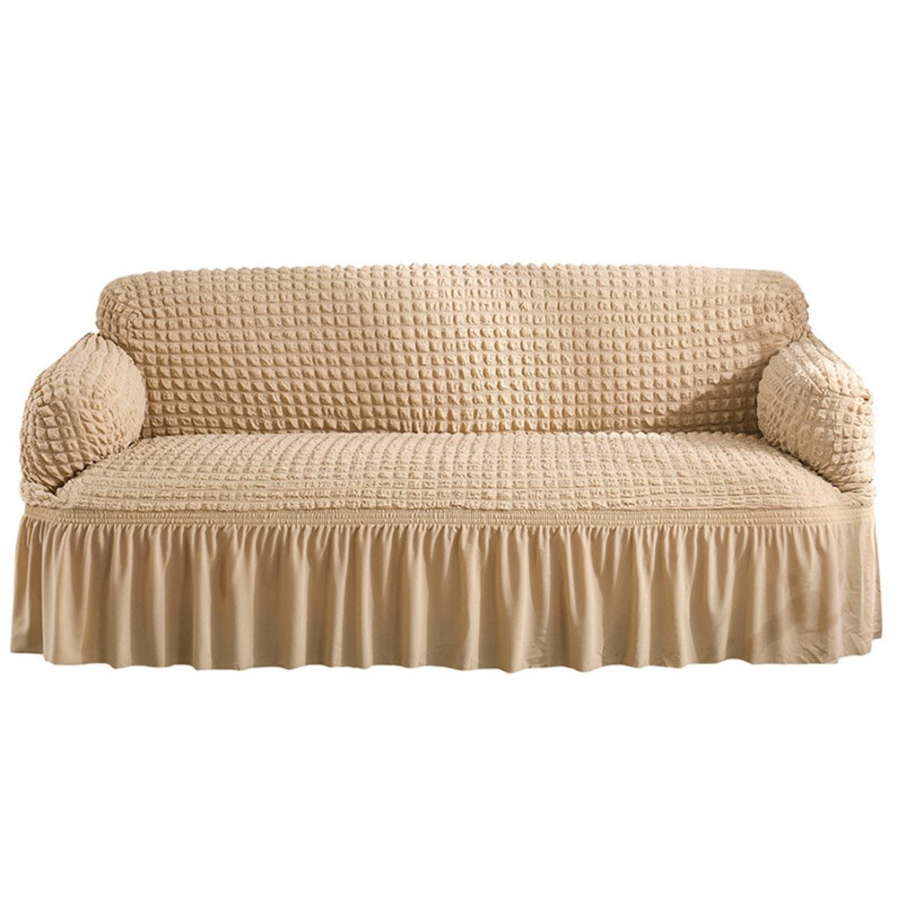 Seersucker Sofa Slipcover with Skirt Universal Stretch Sofa Couch Slipcover Easy Fitted Sofa Chair Furniture Protector