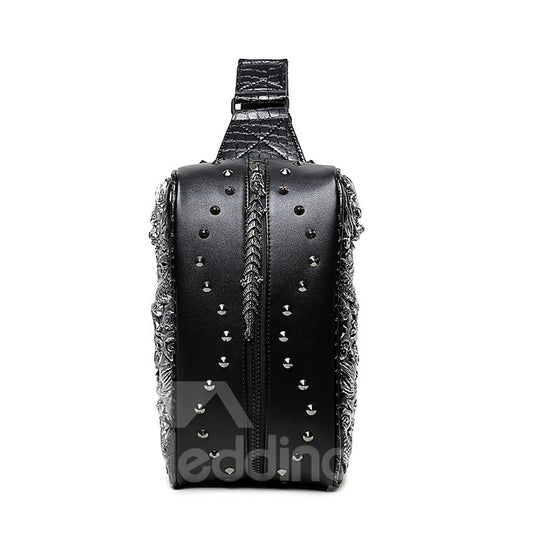 Bolso de hombro de cuero PU con mochila 3D Cool Like Eight Circle