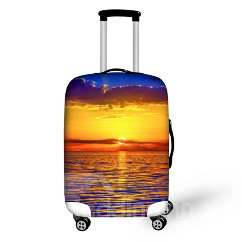 Sunset Sea Scenery Waterproof Suitcase Protector for 19 20 21