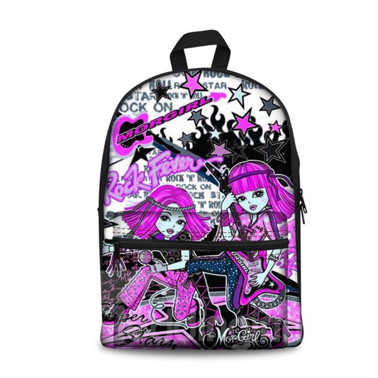 Mochila al aire libre de la escuela del modelo de las muchachas adolescentes del color púrpura fresco del estilo 3D